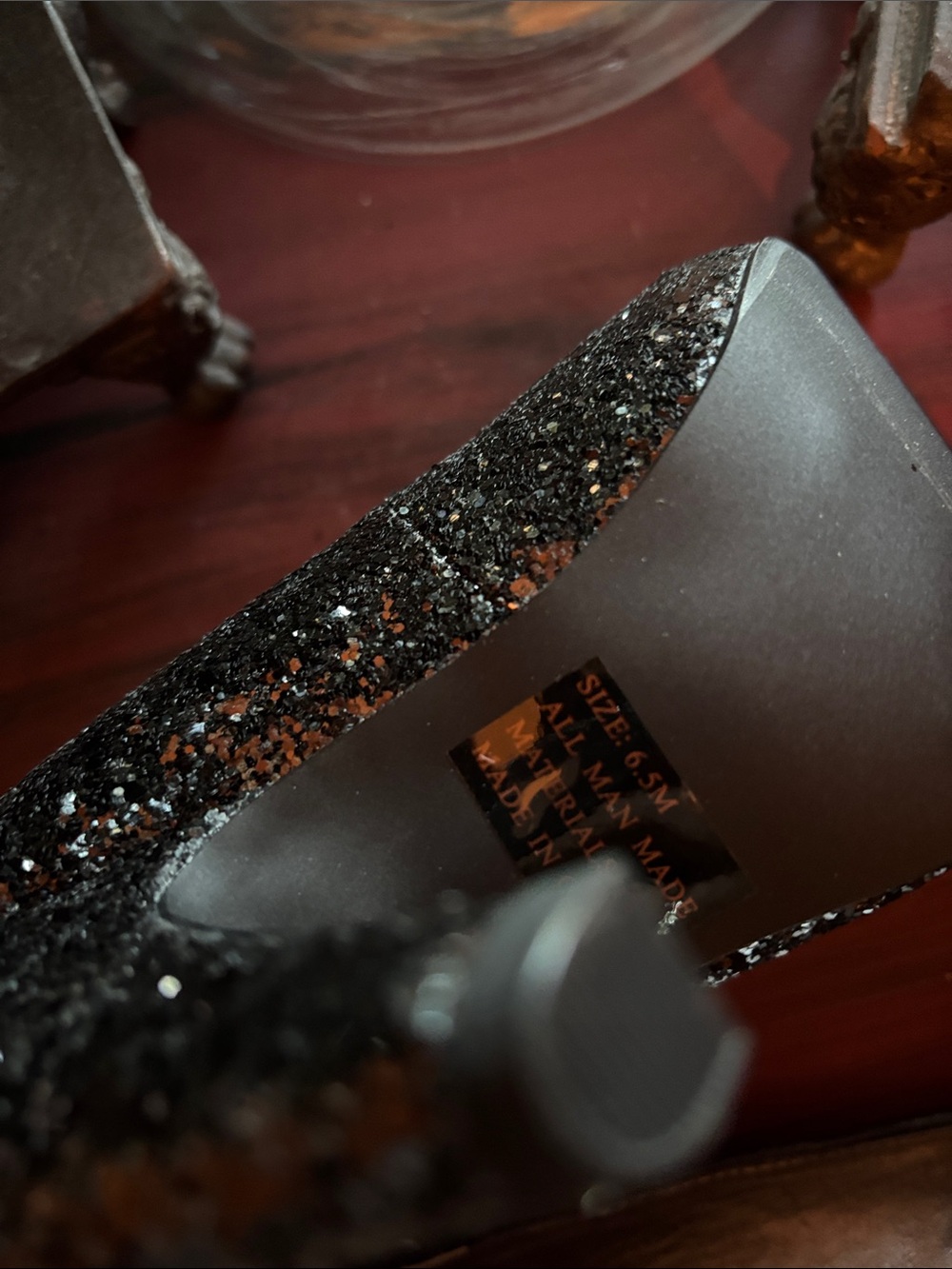 Qupid Black Glitter Platform High Heels - Picture 7 of 10
